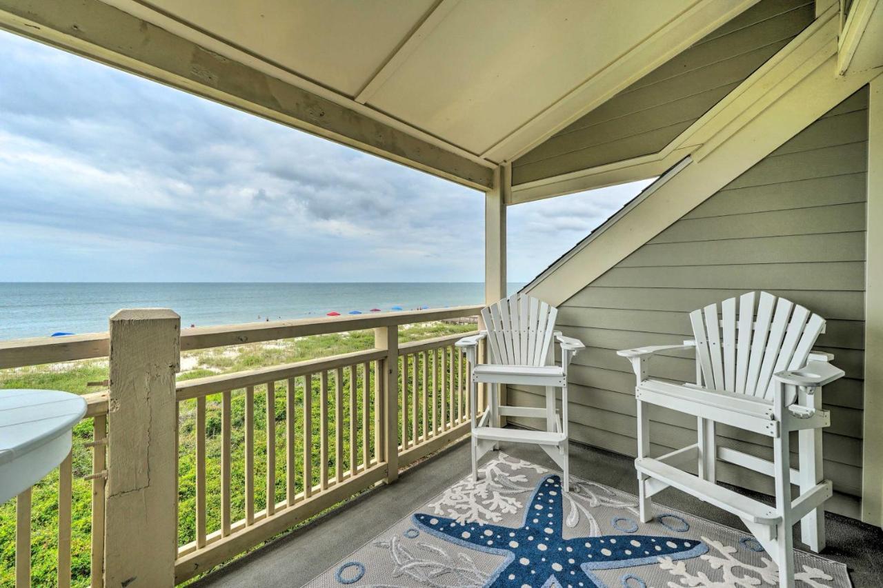 Beachfront Condo With Unobstructed Ocean Views! Oak Island Exteriör bild