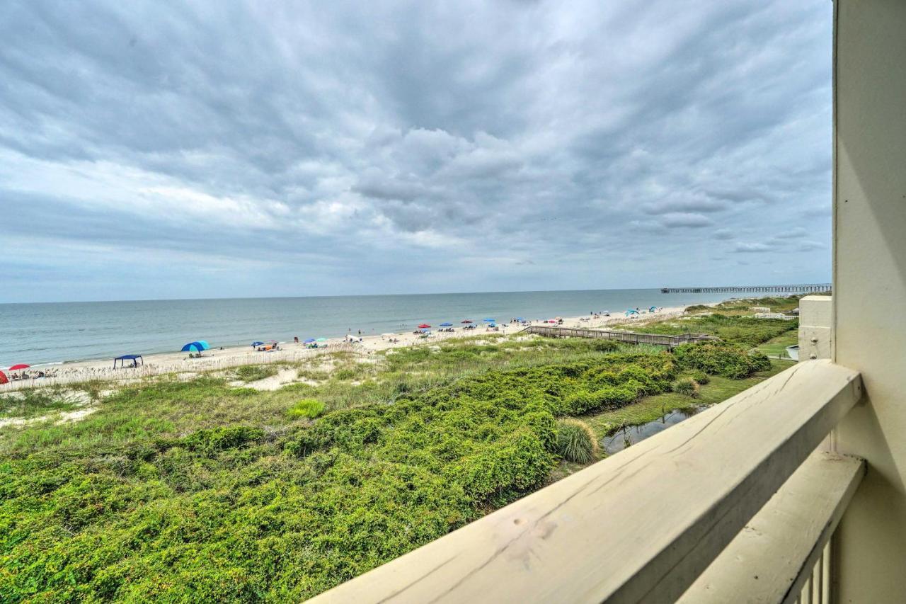 Beachfront Condo With Unobstructed Ocean Views! Oak Island Exteriör bild