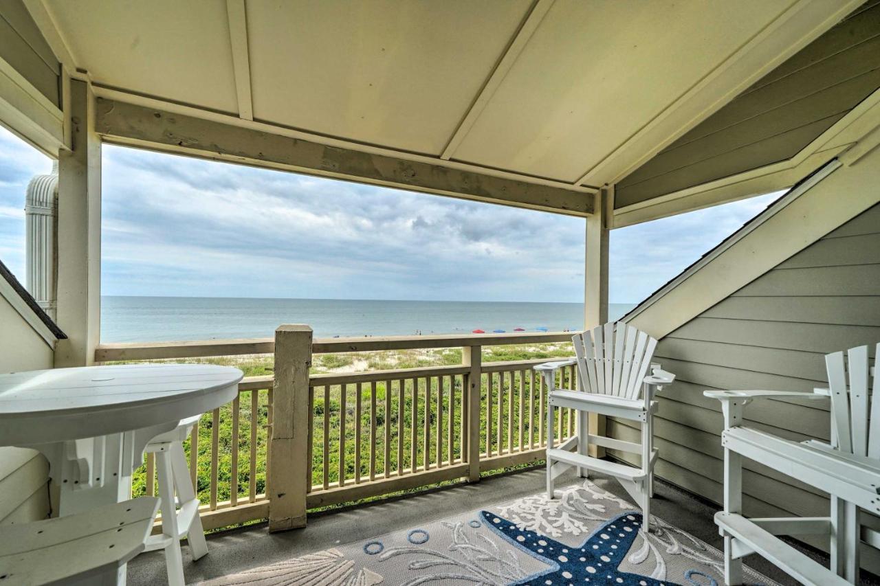 Beachfront Condo With Unobstructed Ocean Views! Oak Island Exteriör bild